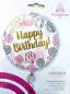Preview: Folienballon rund - Happy Birthday: Diamanten - ø 43cm